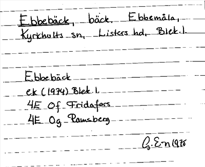 Bild på arkivkortet för arkivposten Ebbebäck