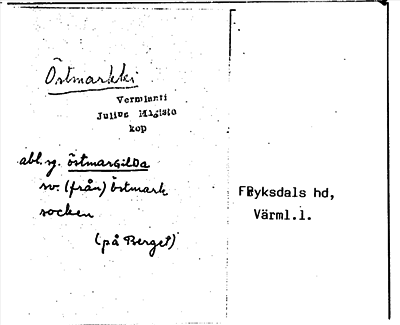 Bild på arkivkortet för arkivposten Östmarkki