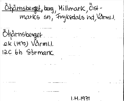 Bild på arkivkortet för arkivposten Ötjärnsberget