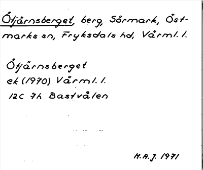 Bild på arkivkortet för arkivposten Ötjärnsberget