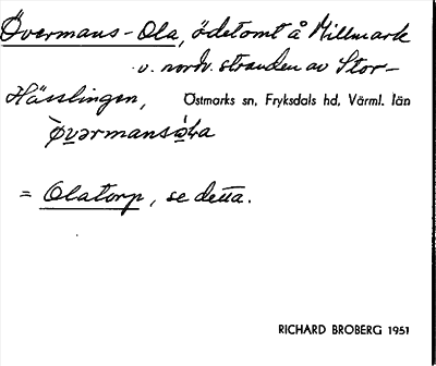 Bild på arkivkortet för arkivposten Övermans-Ola