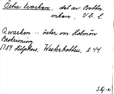 Bild på arkivkortet för arkivposten Östra kvarken