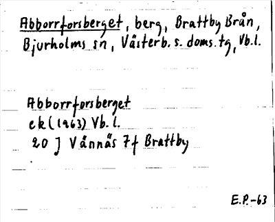 Bild på arkivkortet för arkivposten Abborrforsberget
