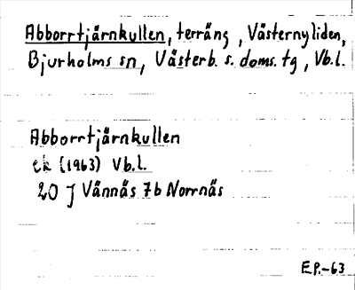 Bild på arkivkortet för arkivposten Abborrtjärnkullen