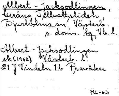 Bild på arkivkortet för arkivposten Albert-Jacksodlingen