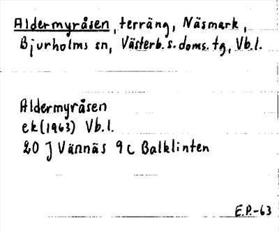Bild på arkivkortet för arkivposten Aldermyråsen