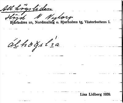 Bild på arkivkortet för arkivposten Allhögsliden
