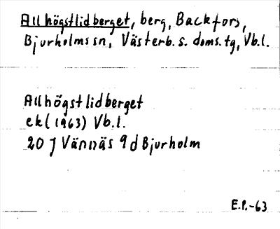 Bild på arkivkortet för arkivposten Allhögstlidberget