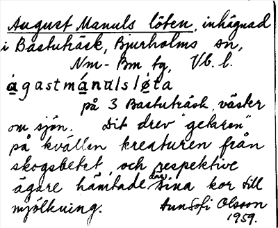 Bild på arkivkortet för arkivposten August Manuls löten