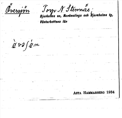 Bild på arkivkortet för arkivposten Översjön