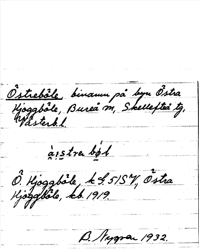 Bild på arkivkortet för arkivposten Östreböle