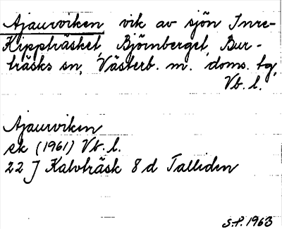 Bild på arkivkortet för arkivposten Ajaurviken
