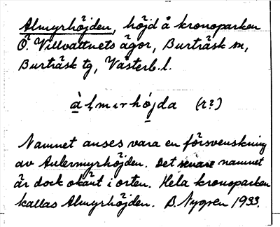 Bild på arkivkortet för arkivposten Almyrhöjden