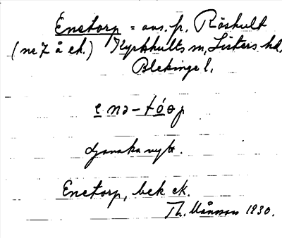 Bild på arkivkortet för arkivposten Enetorp