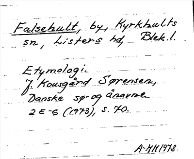 Bild på arkivkortet för arkivposten Falsehult