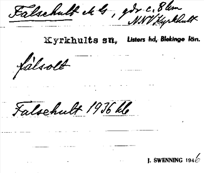 Bild på arkivkortet för arkivposten Falsehult