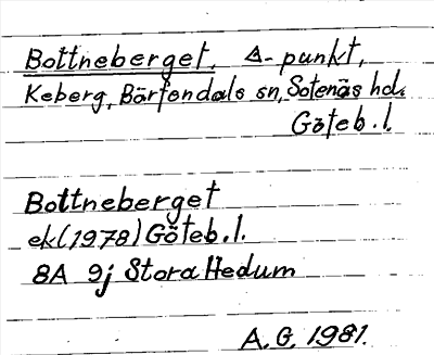Bild på arkivkortet för arkivposten Bottneberget