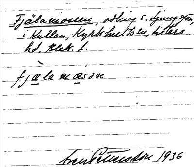 Bild på arkivkortet för arkivposten Fjälamossen