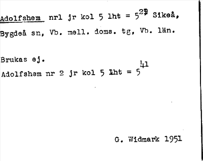Bild på arkivkortet för arkivposten Adolfshem