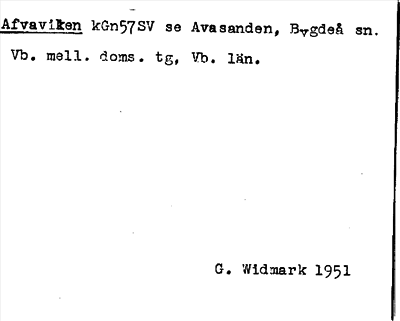 Bild på arkivkortet för arkivposten Afvaviken, se Avasanden
