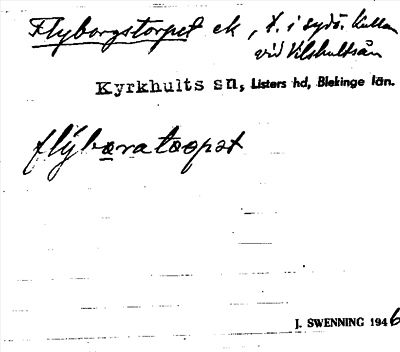 Bild på arkivkortet för arkivposten Flyborgstorpet
