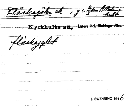 Bild på arkivkortet för arkivposten Fläskagölen
