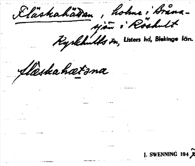Bild på arkivkortet för arkivposten Fläskahättan