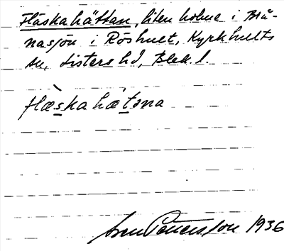 Bild på arkivkortet för arkivposten Fläskahättan