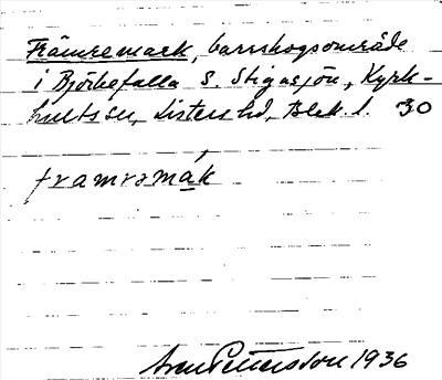 Bild på arkivkortet för arkivposten Främremark