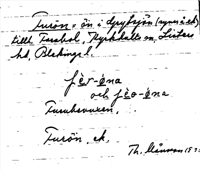 Bild på arkivkortet för arkivposten Furön
