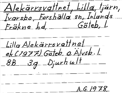 Bild på arkivkortet för arkivposten Alekärrsvattnet, Lilla
