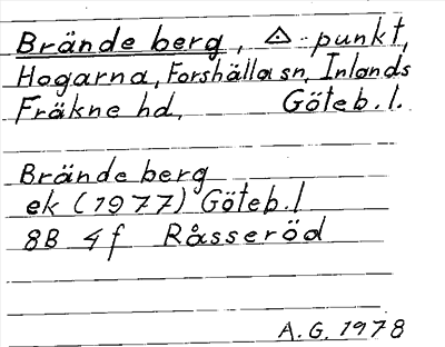 Bild på arkivkortet för arkivposten Brändeberg