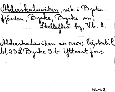 Bild på arkivkortet för arkivposten Alderskataviken