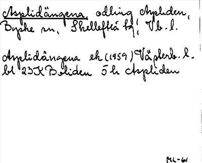 Bild på arkivkortet för arkivposten Asplidängena