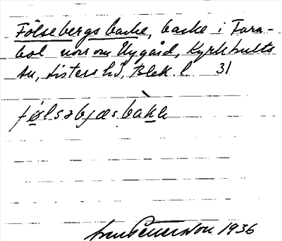 Bild på arkivkortet för arkivposten Fölsebergs backe