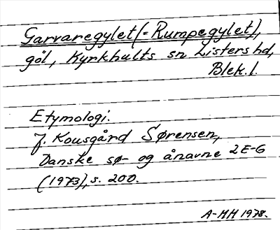 Bild på arkivkortet för arkivposten Garvaregylet (=Rumpegylet)
