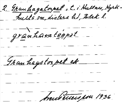 Bild på arkivkortet för arkivposten Granhagatorpet