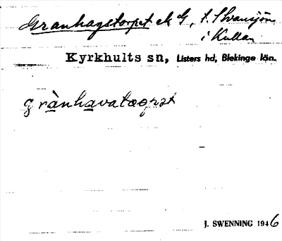 Bild på arkivkortet för arkivposten Granhagstorpet