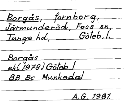 Bild på arkivkortet för arkivposten Borgås