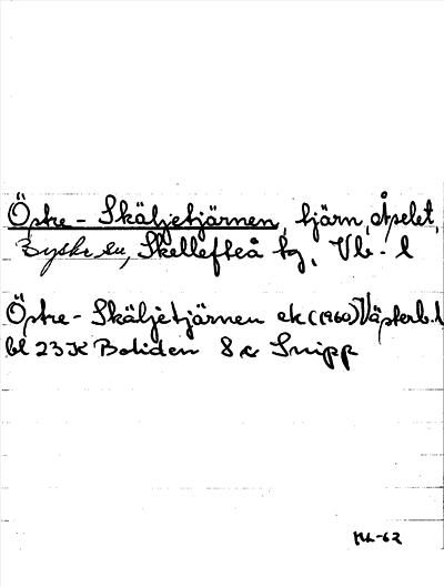 Bild på arkivkortet för arkivposten Östre-Skäljetjärnen