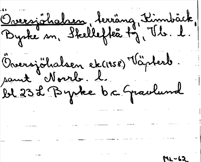 Bild på arkivkortet för arkivposten Översjöhalsen