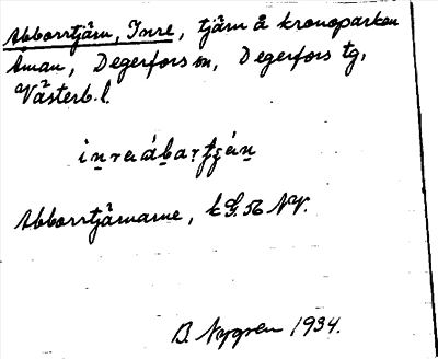 Bild på arkivkortet för arkivposten Abborrtjärn, Inre