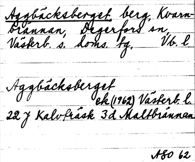 Bild på arkivkortet för arkivposten Aggbäcksberget