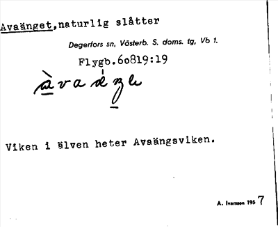 Bild på arkivkortet för arkivposten Avaänget
