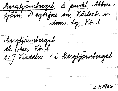 Bild på arkivkortet för arkivposten Bergtjärnberget