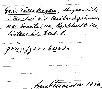 Bild på arkivkortet för arkivposten Gräskärrahagen