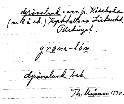 Bild på arkivkortet för arkivposten Grönalund