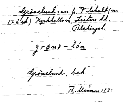 Bild på arkivkortet för arkivposten Grönelund