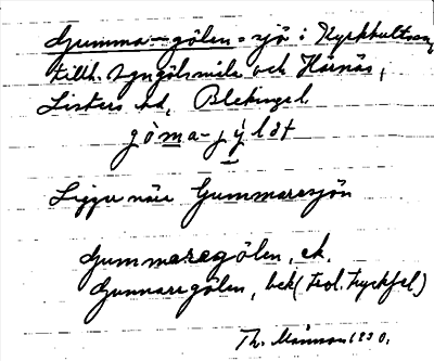 Bild på arkivkortet för arkivposten Gumma-gölen