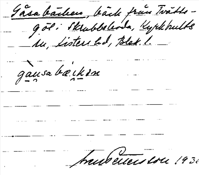 Bild på arkivkortet för arkivposten Gåsabäcken